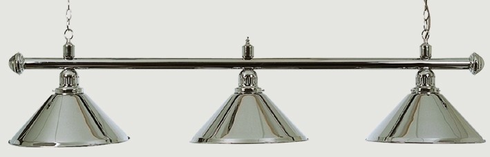 Лампа с пръчка, хром, 3 x хромирани абажури (lamp with rod, chrome, 3 x chrome shade)