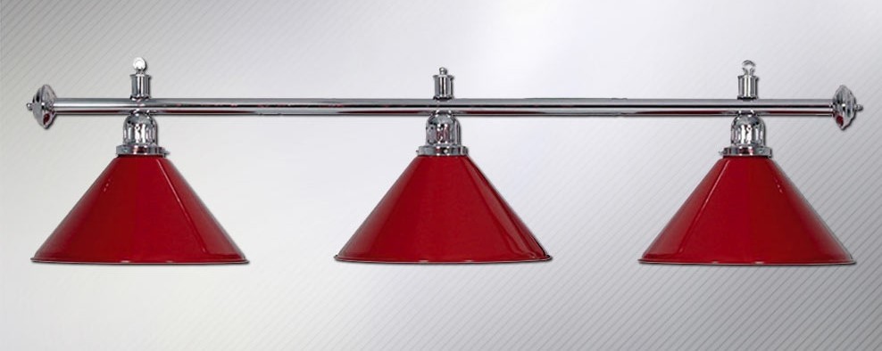 Лампа с пръчка, 3 x червен абажур (Brass - Red)