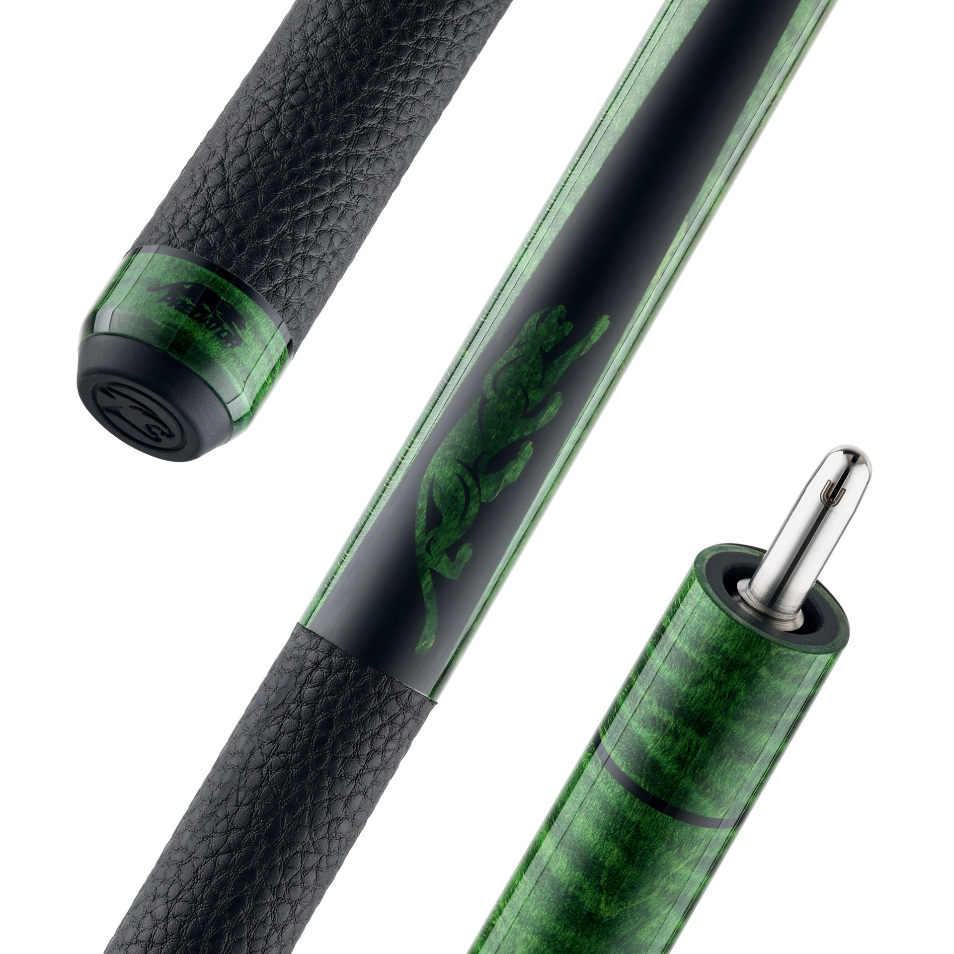 Щека за пул Predator SP2 Green Stained Curly Maple 2, кожена облицовка, Uni-Loc винт