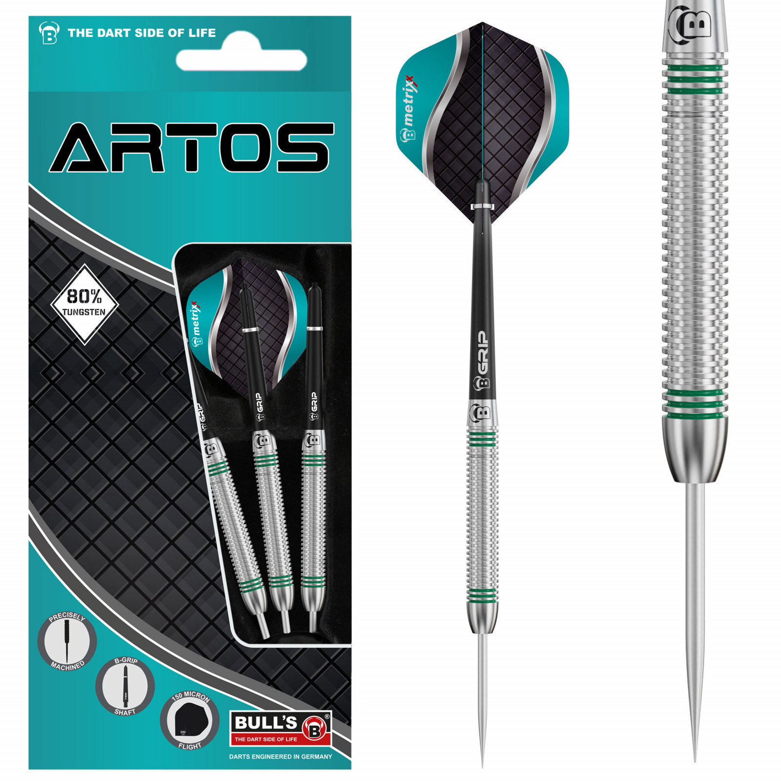 Стийл дартс BULL'S ARTOS AR1 Mint, 80% волфрам, 24 g