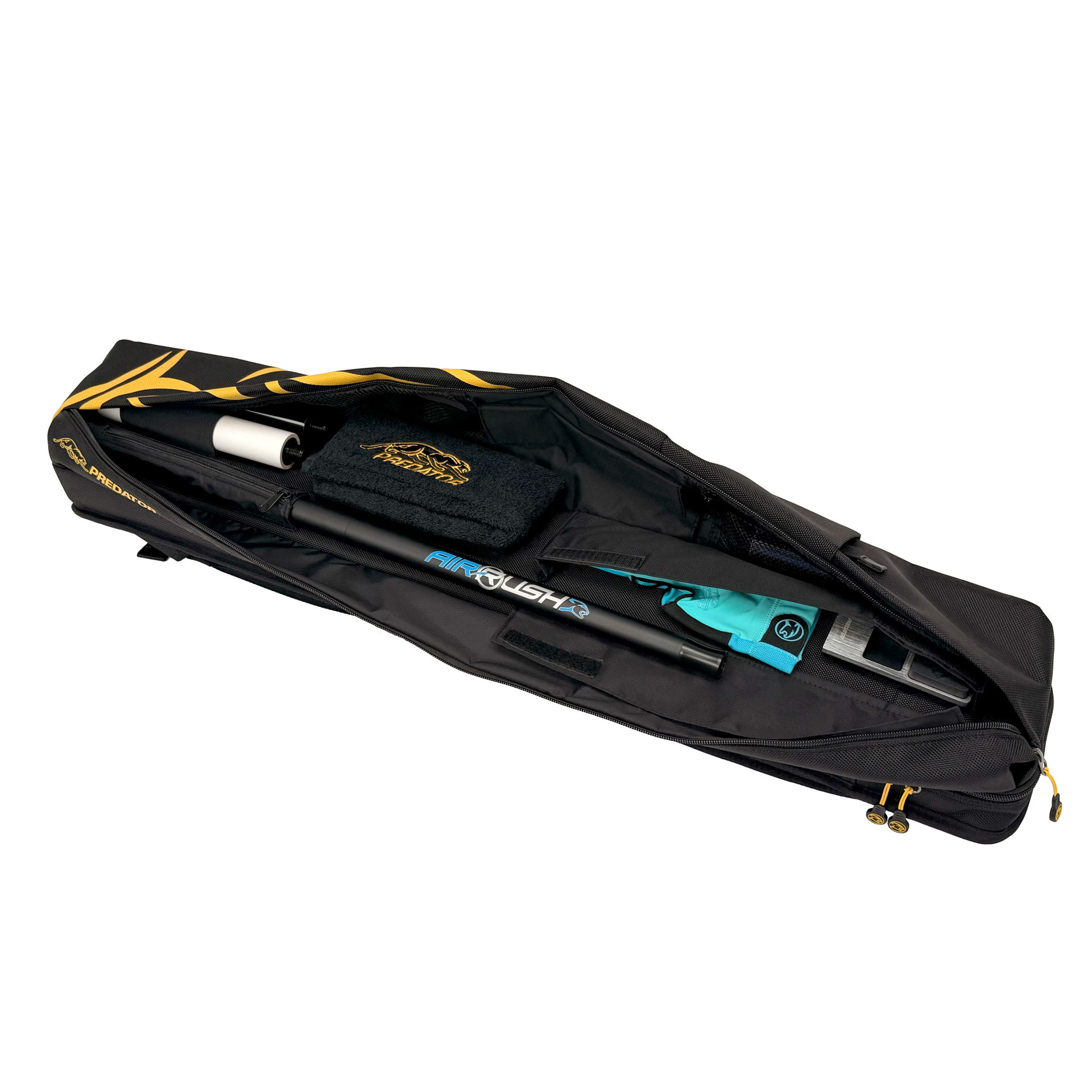 Твърд калъф за щеки Predator Sport Backpack, черно/жълто, 3 долни части x 5 шафта
