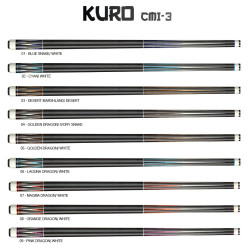 Долна част на щека за карамбол Molinari KURO CMI-3 (09 - Pink Dragon/White, Uni-Loc® винт)