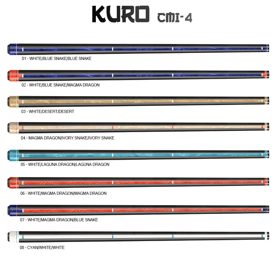 Долна част на щека за карамбол Molinari KURO CMI-4 (версия 03 - White/Desert/Desert, Radial винт)