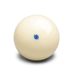 Бяла топка 57,2 mm Aramith Premium със синьо лого