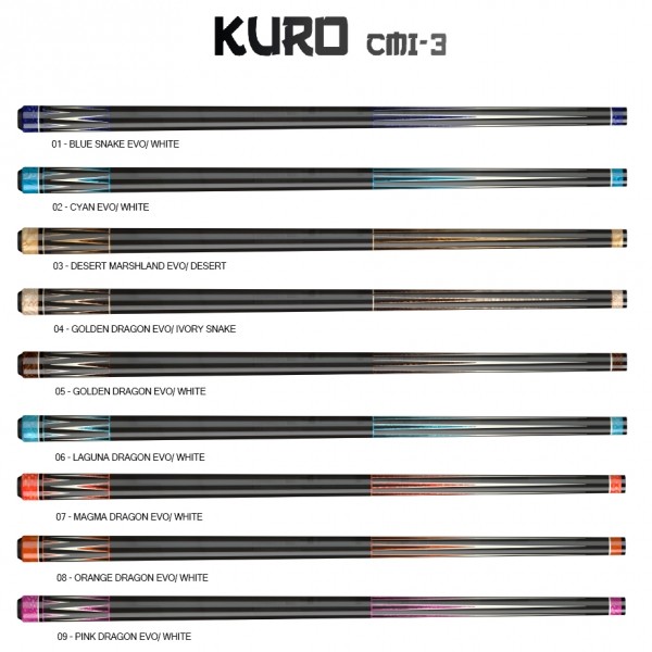 Долна част на щека за карамбол Molinari KURO CMI-3 EVO – 03 Desert Marshland EVO/Desert, Uni-Loc® винт