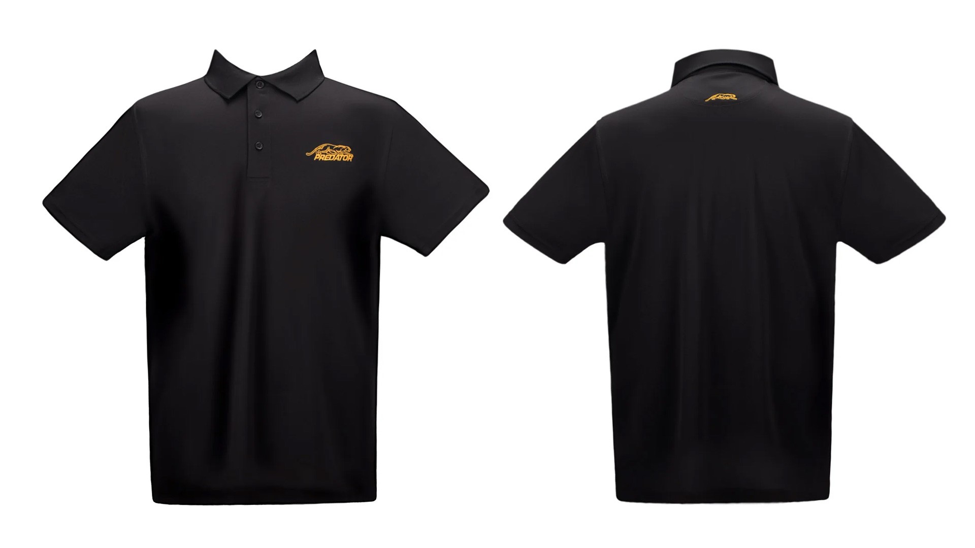 Бърза сушаща поло тениска Predator Quick Dry черна с жълто лого, S-XXL