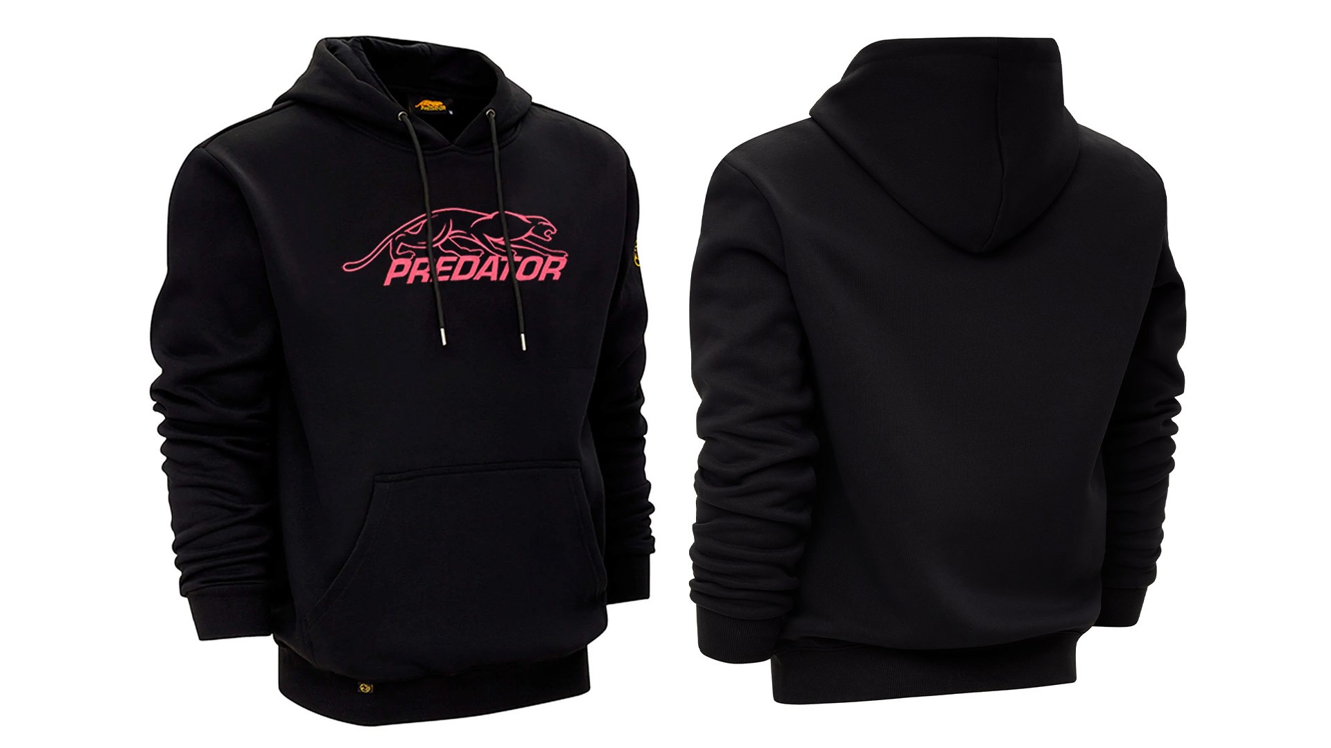 Суитшърт с качулка Predator черен с розово лого Cat, M-XL